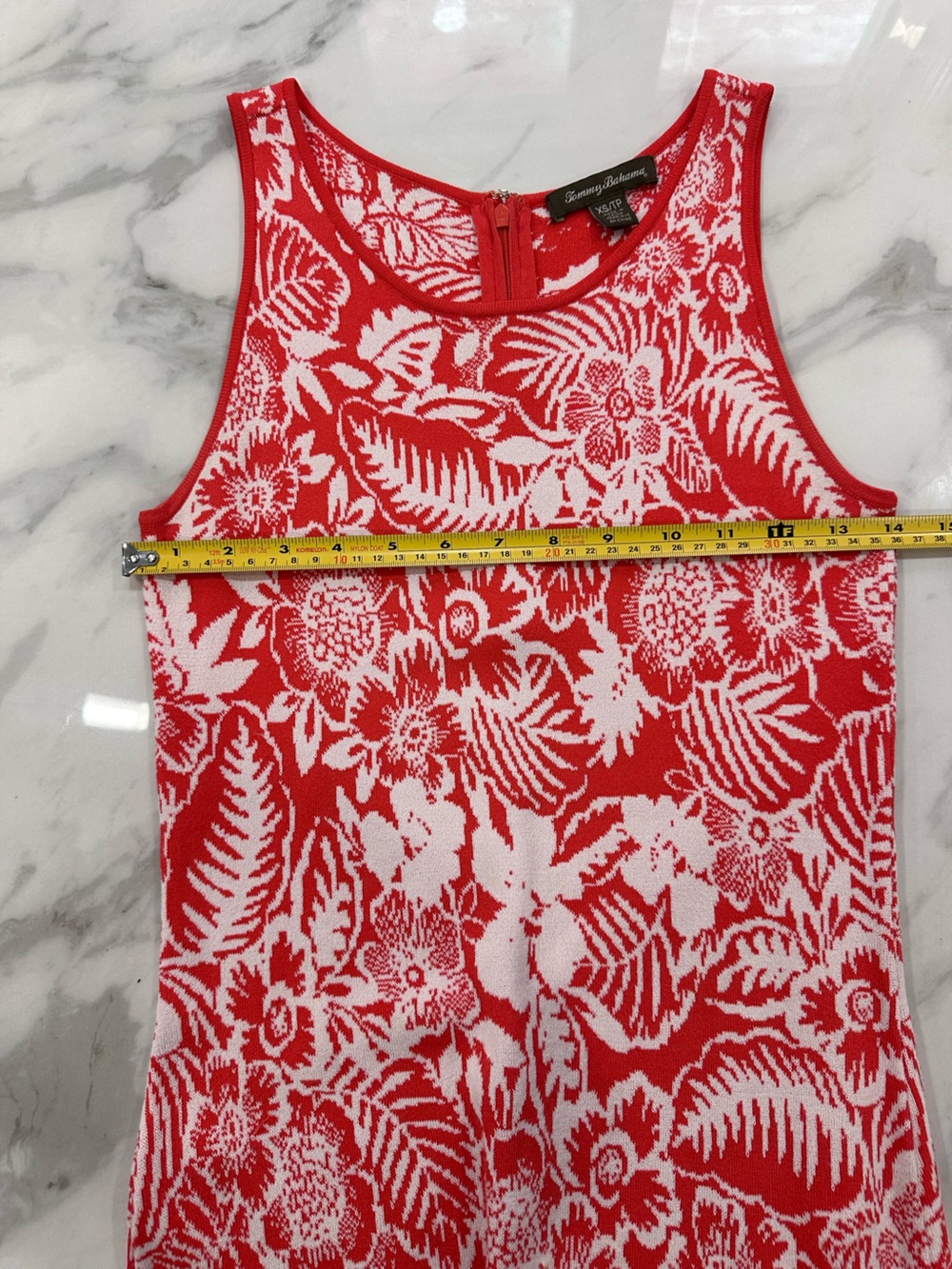 Tommy Bahama Coral Pink and White Del Lago Floral Maxi Knit Dress Size XS - Picture 9 of 9
